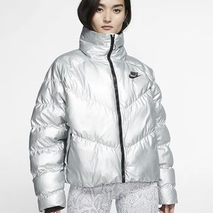 Nike silver synthetic fill winter jacket